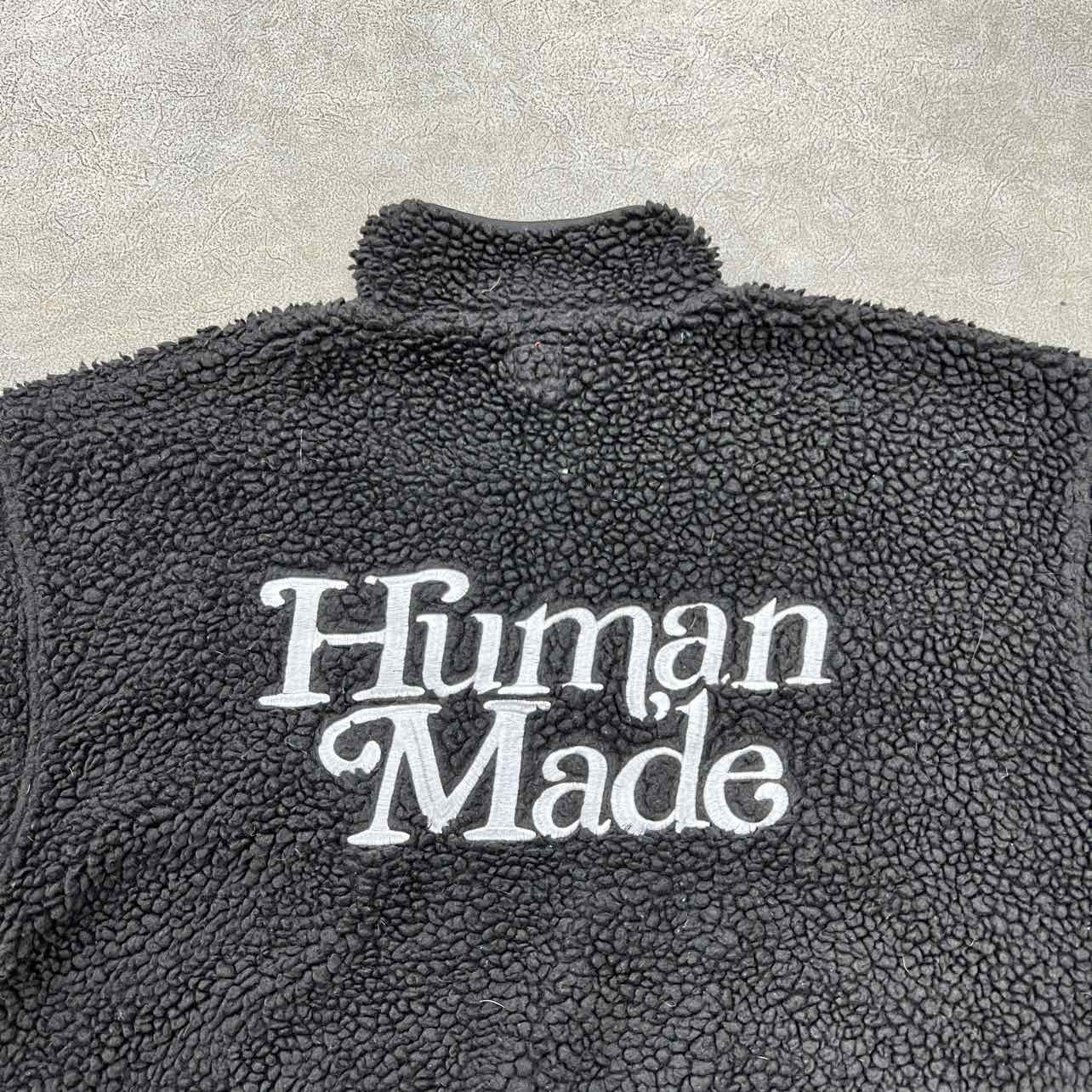 Human Made Fleece Jacket &quot;GIRLS DONT CRY&quot; Black Used Size L