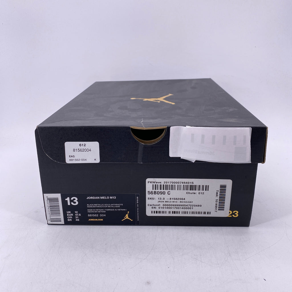 Air Jordan Melo M13 "Black Metallic Gold" 2016 Used Size 13