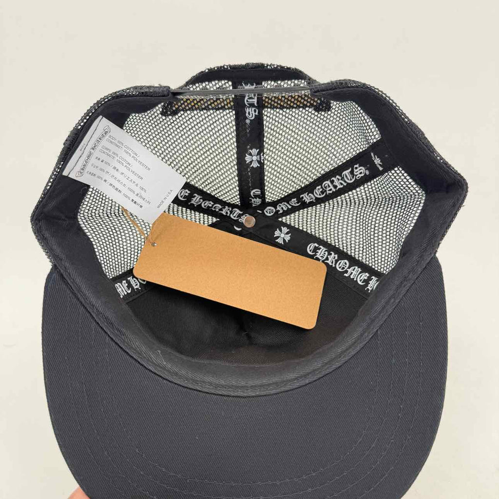 Chrome Hearts Trucker Hat "CROSS PLUS STAMP" New Black Size OS