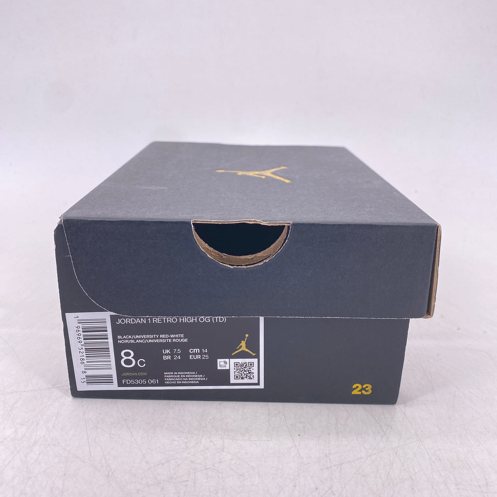 Air Jordan (TD) 1 Retro High OG "Satin Bred" 2023 New Size 8C
