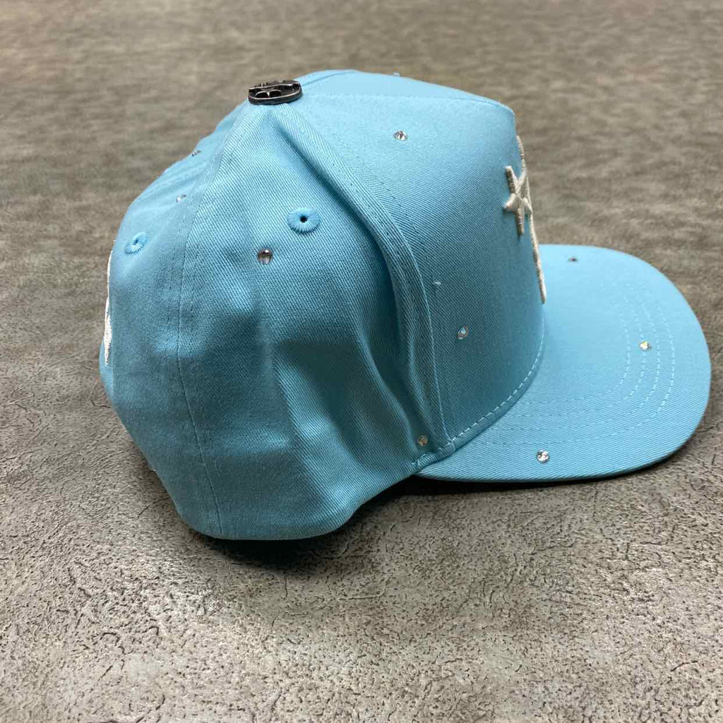 Hellstar Snapback "RHINESTONE" New Baby Blue Size OS