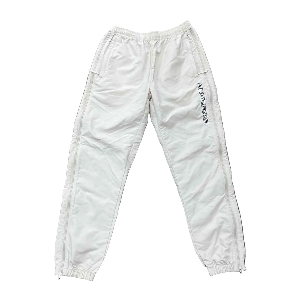 Supreme Track Pants "WARM UP" White Used Size S