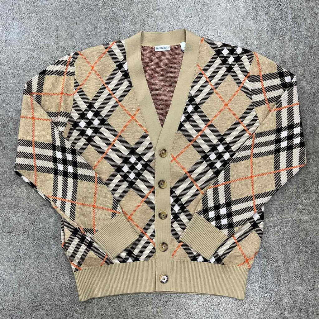 Burberry Cardigan "WOOL MOHAIR BLEND" Sand New Size S