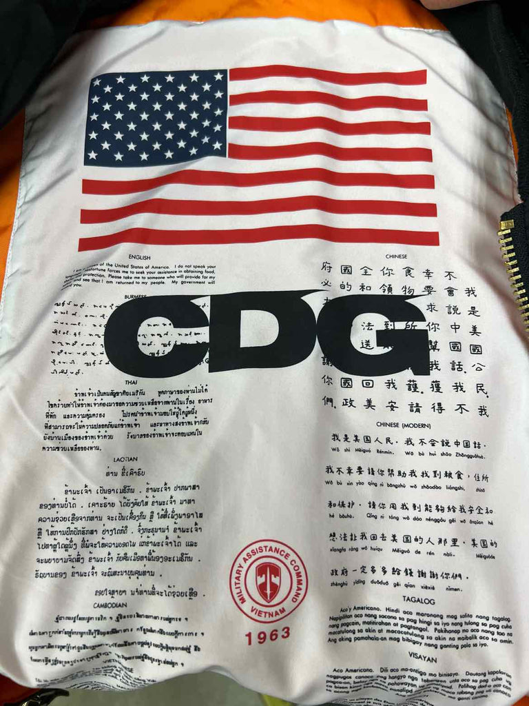 Comme Des Garcon Jacket "ALPHA INDUSTRIES" Black Used Size L