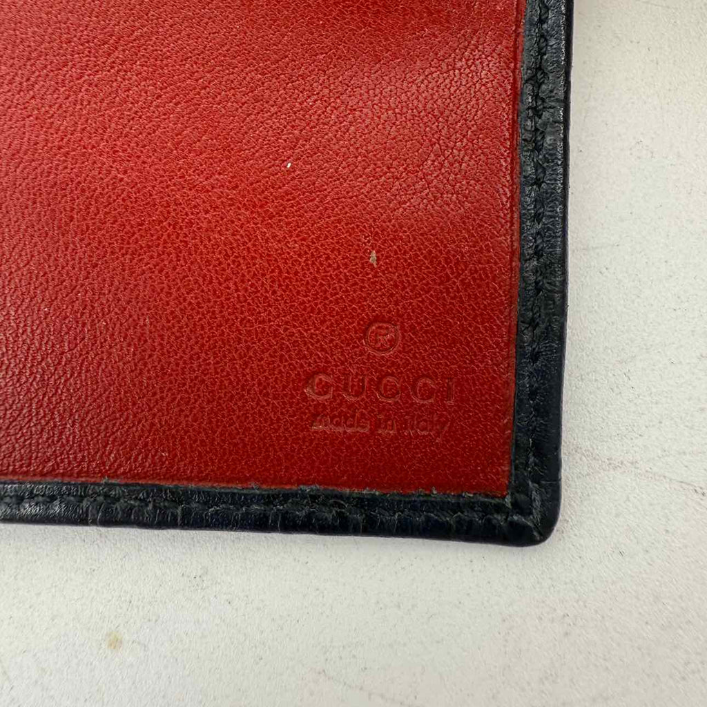 Gucci Wallet "MONOGRAM BLUE" Used Navy