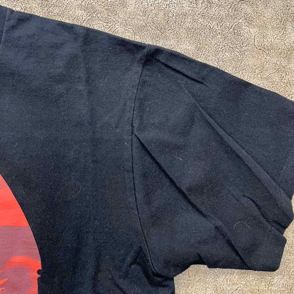 Bape T-Shirt "RED CAMO APE HEAD" Black Used Size XL