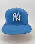 New Era Fitted Hat "NEW YORK YANKEES" Used Baby Blue Size 7