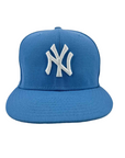 New Era Fitted Hat "NEW YORK YANKEES" Used Baby Blue Size 7