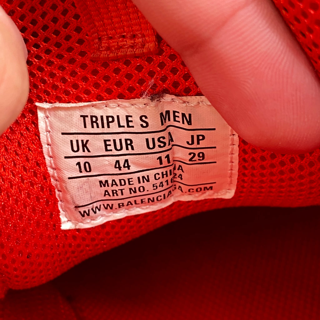 Balenciaga Triple S "Triple Red"  Used Size 11