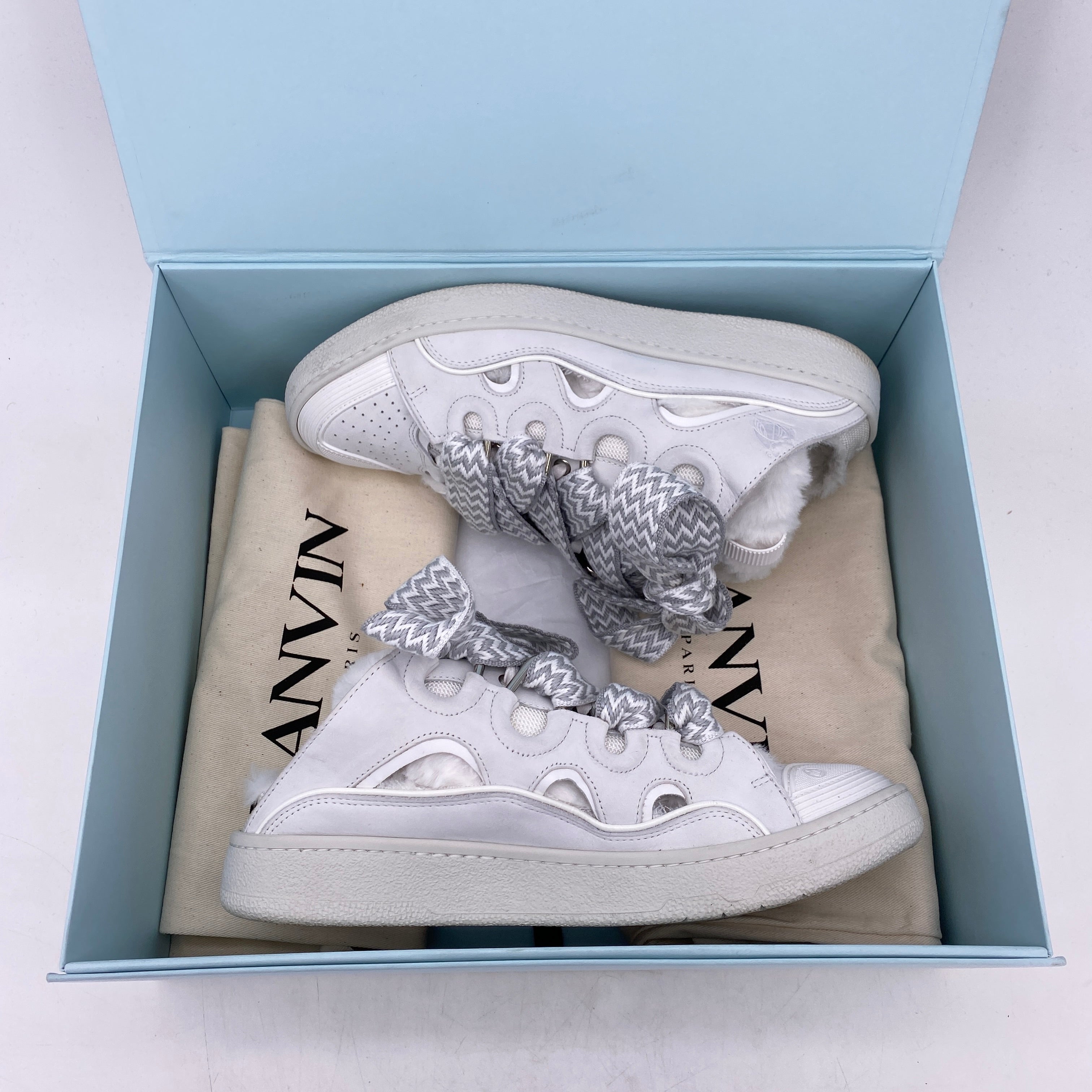 Lanvin Curb Sneaker Mule &quot;White&quot;  Used Size 44