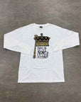 Stussy Long Sleeve "CROWN NONE HIGHER" White Used Size XL