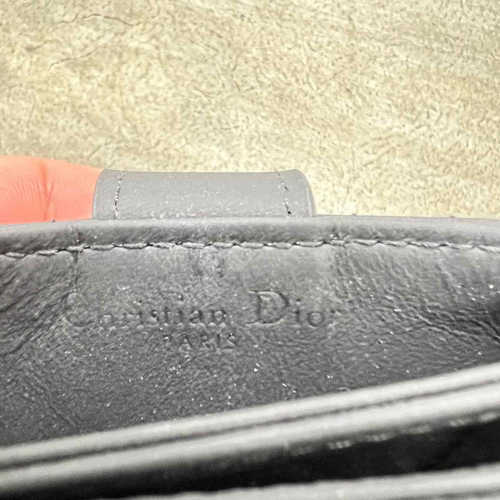 Dior Card Holder "LADY 5-GUSSET" Used Black