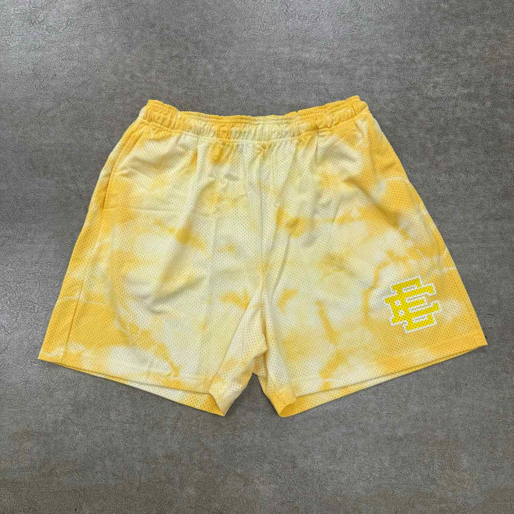 Eric Emanuel Mesh Shorts "TIE DYE" Yellow New Size 2XL