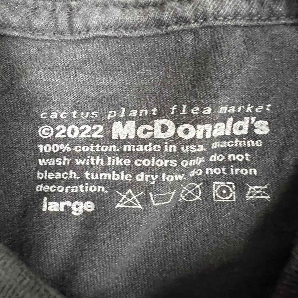 CPFM T-Shirt "MCDONALDS APPLE PIE" Black Used Size L