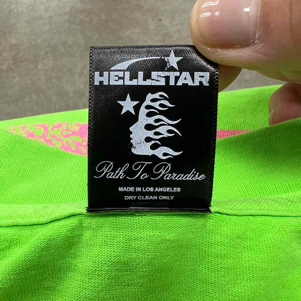 Hellstar T-Shirt "PATH TO PARADISE" Neon Used Size 2XL
