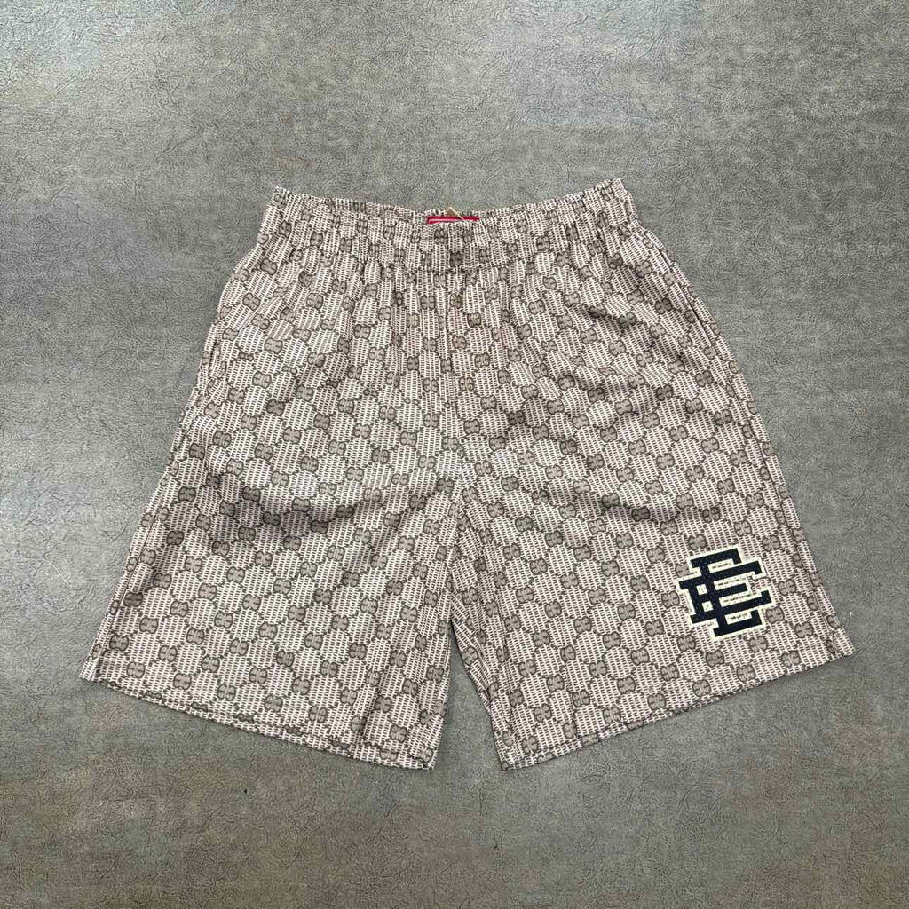 Eric Emanuel Mesh Shorts "EE MONO BAGGY" Beige New Size XL