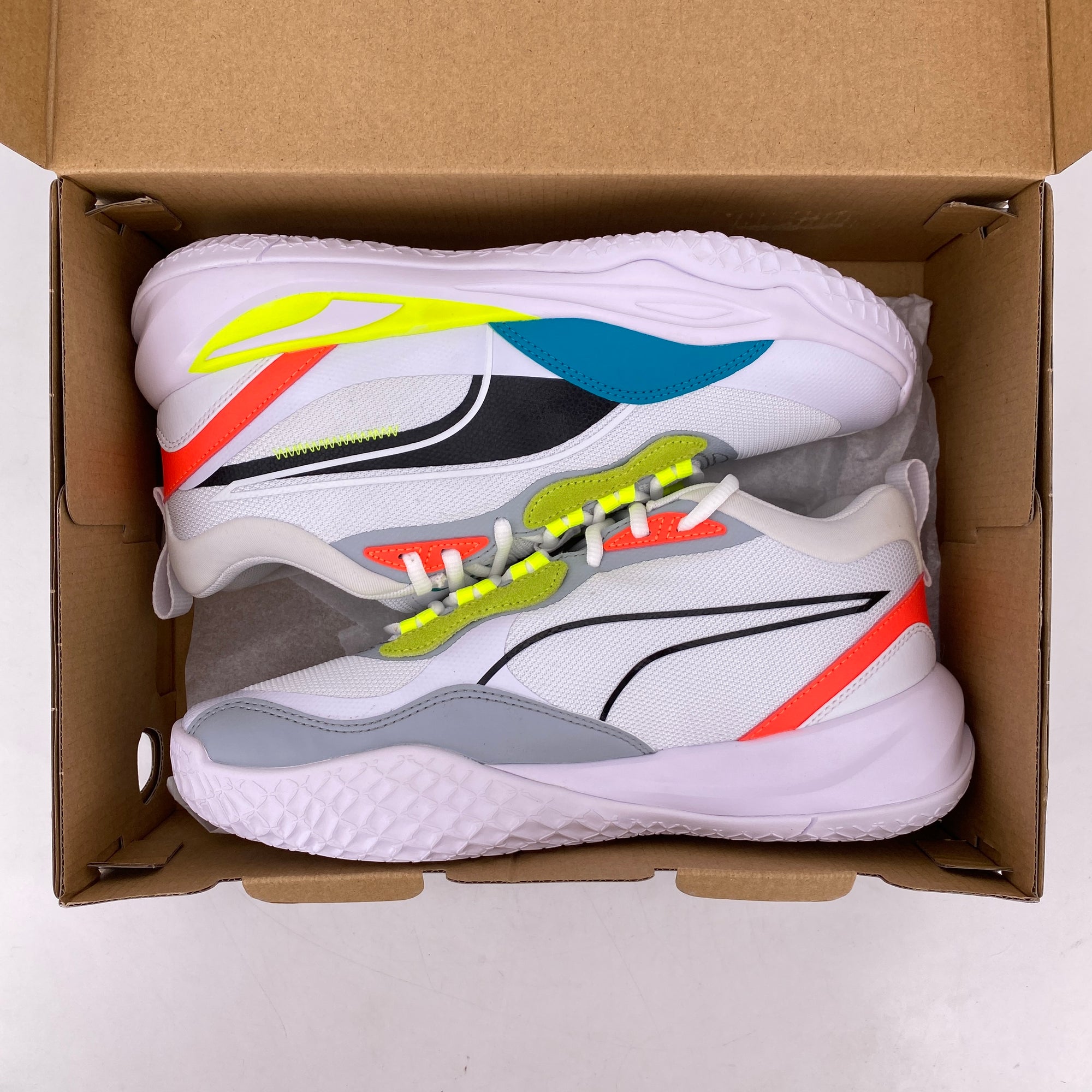 Puma Playmaker Pro &quot;White Fiery Coral Lime&quot; 2022 New Size 8.5