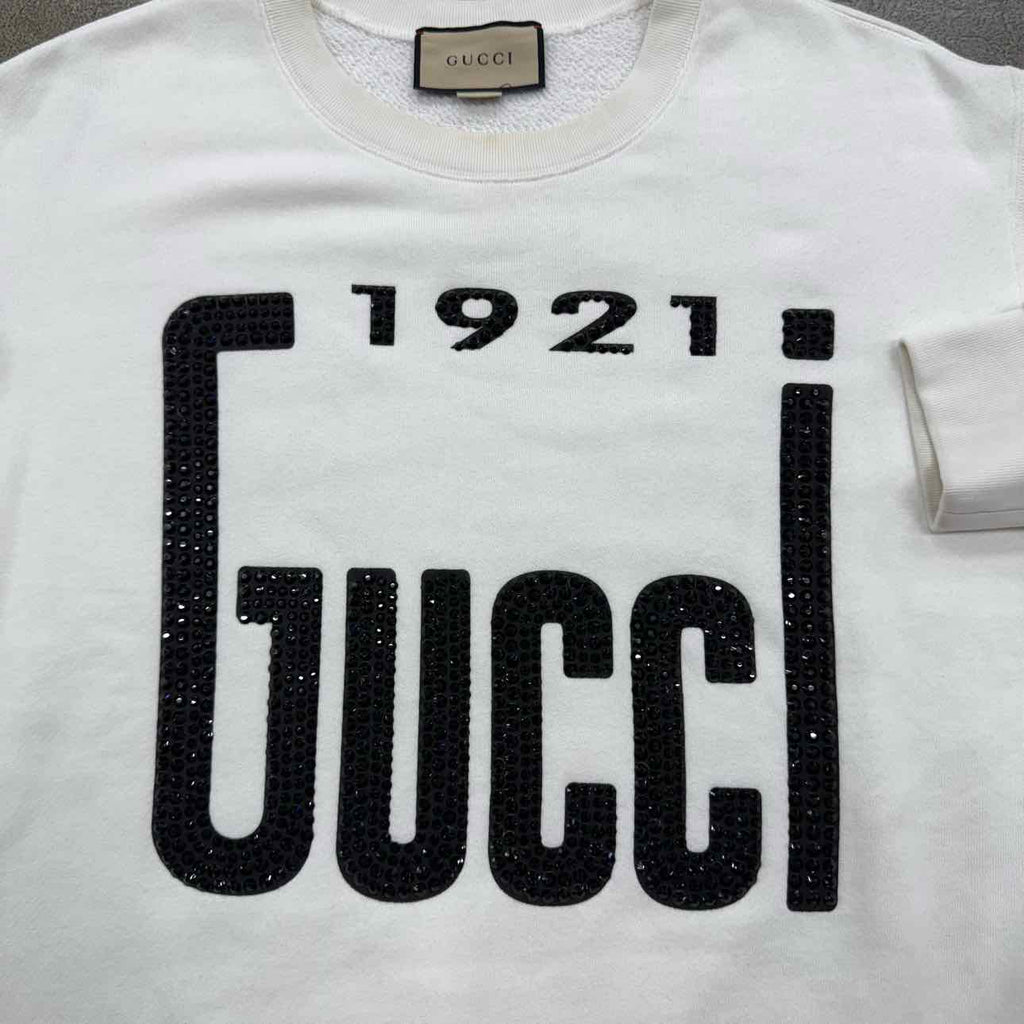 Gucci Crewneck Sweater "1921" White Used Size M
