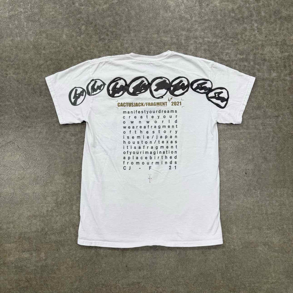 Travis Scott T-Shirt "FRAGMENT" White Used Size S