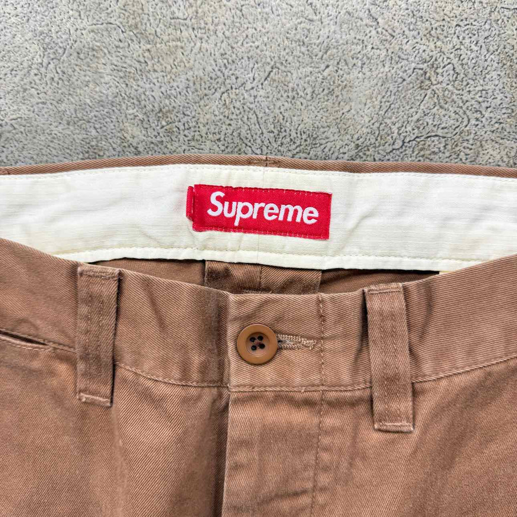 Supreme Pants "CHINO TWILL" Brown Used Size 32
