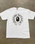 Bape T-Shirt "BAPE X CHROME HEARTS" White Used Size L