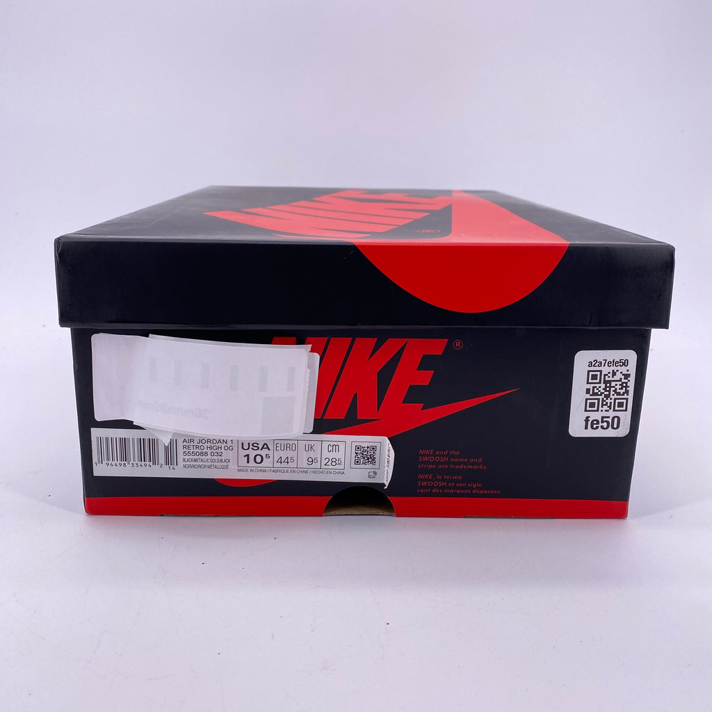 Air Jordan 1 Retro High "Black Metallic Gold" 2020 New Size 10.5