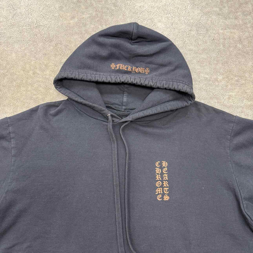 Chrome Hearts Hoodie "VERTICAL LOGO" Brown Used Size XL