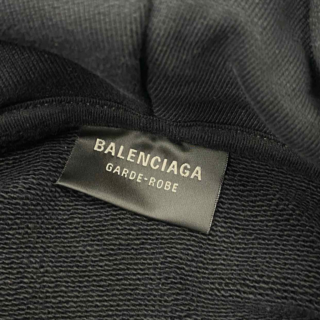 Balenciaga Hoodie "CARE LABEL" Black New Size XS