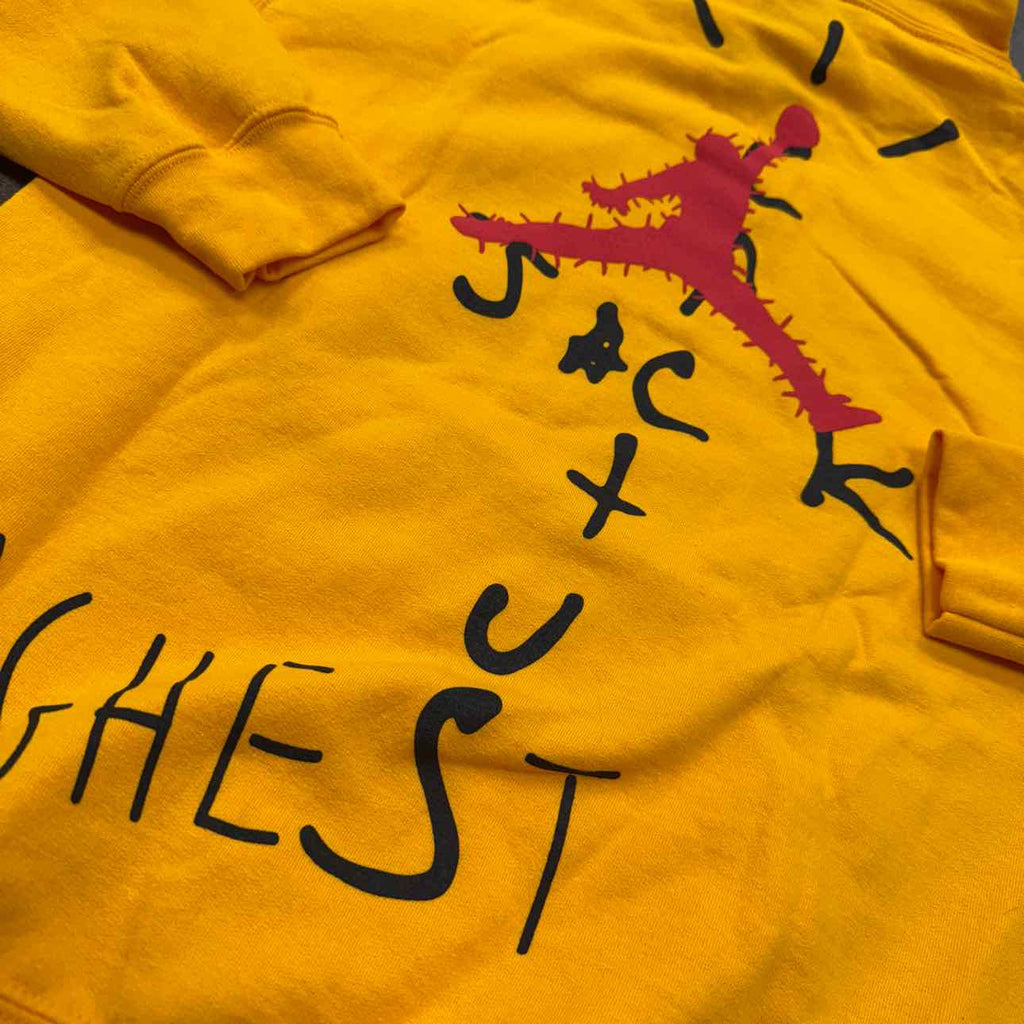 Travis Scott Hoodie "NIKE" Yellow New Size S