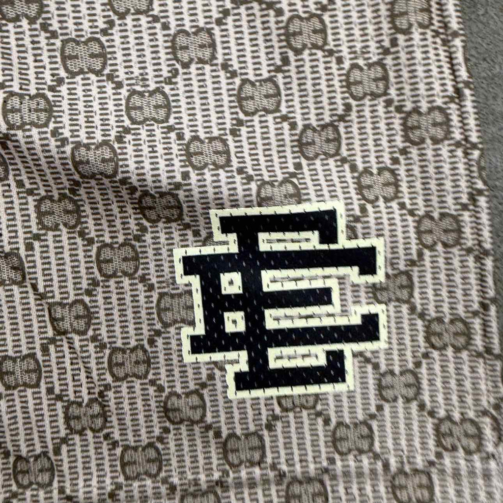 Eric Emanuel Mesh Shorts "MONOGRAM" Beige New Size M