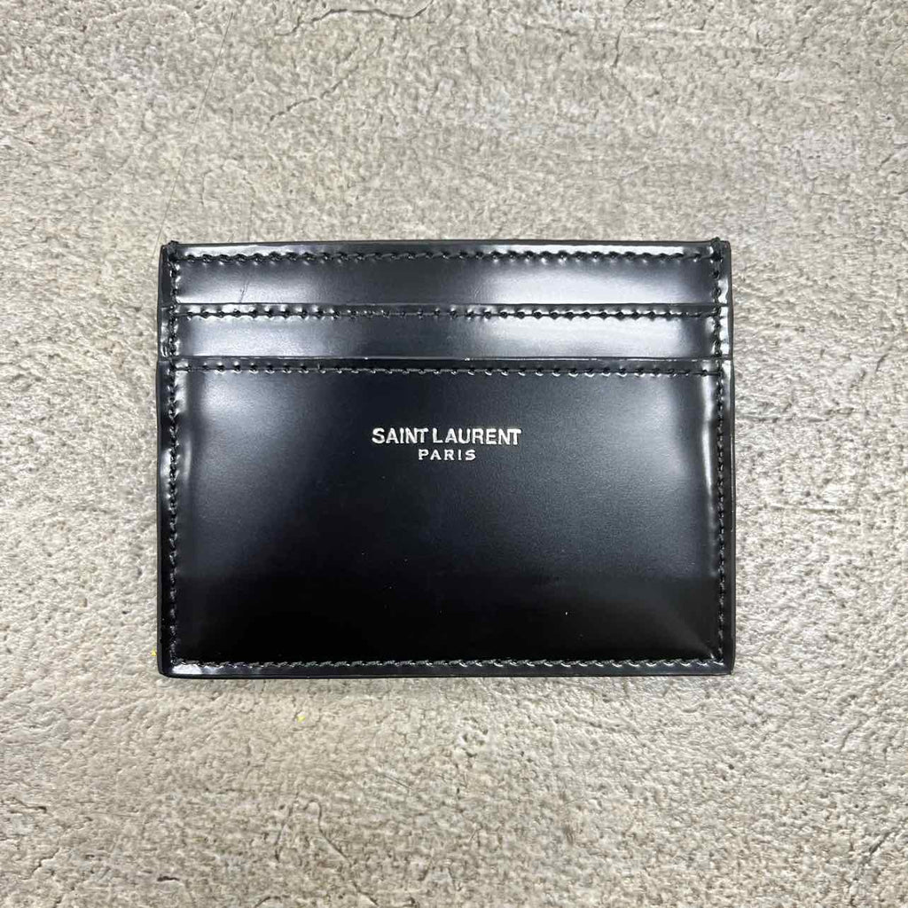 Saint Laurent Card Holder "LEATHER" New Black Size OS