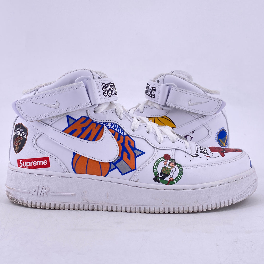 Nike Air Force 1 Mid "Supreme Nba White" 2018 Used Size 9