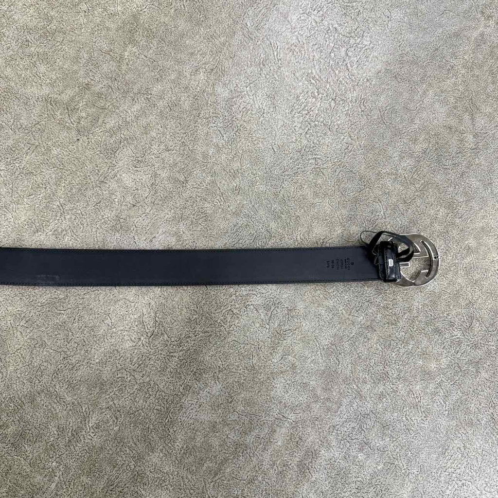 Gucci Belt "SILVER BUCKLE" Used Black Size 36