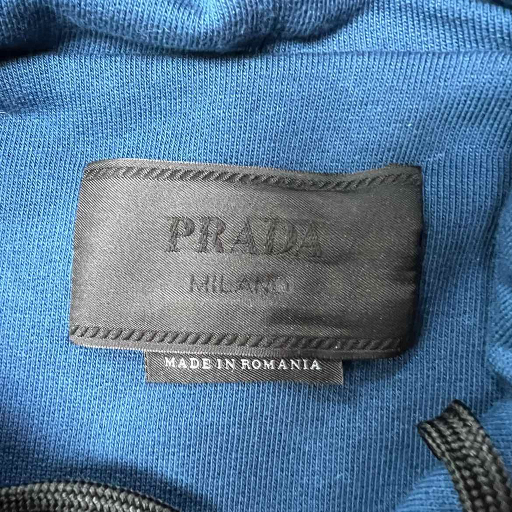 Prada Hoodie "LOGO" Blue Used Size M
