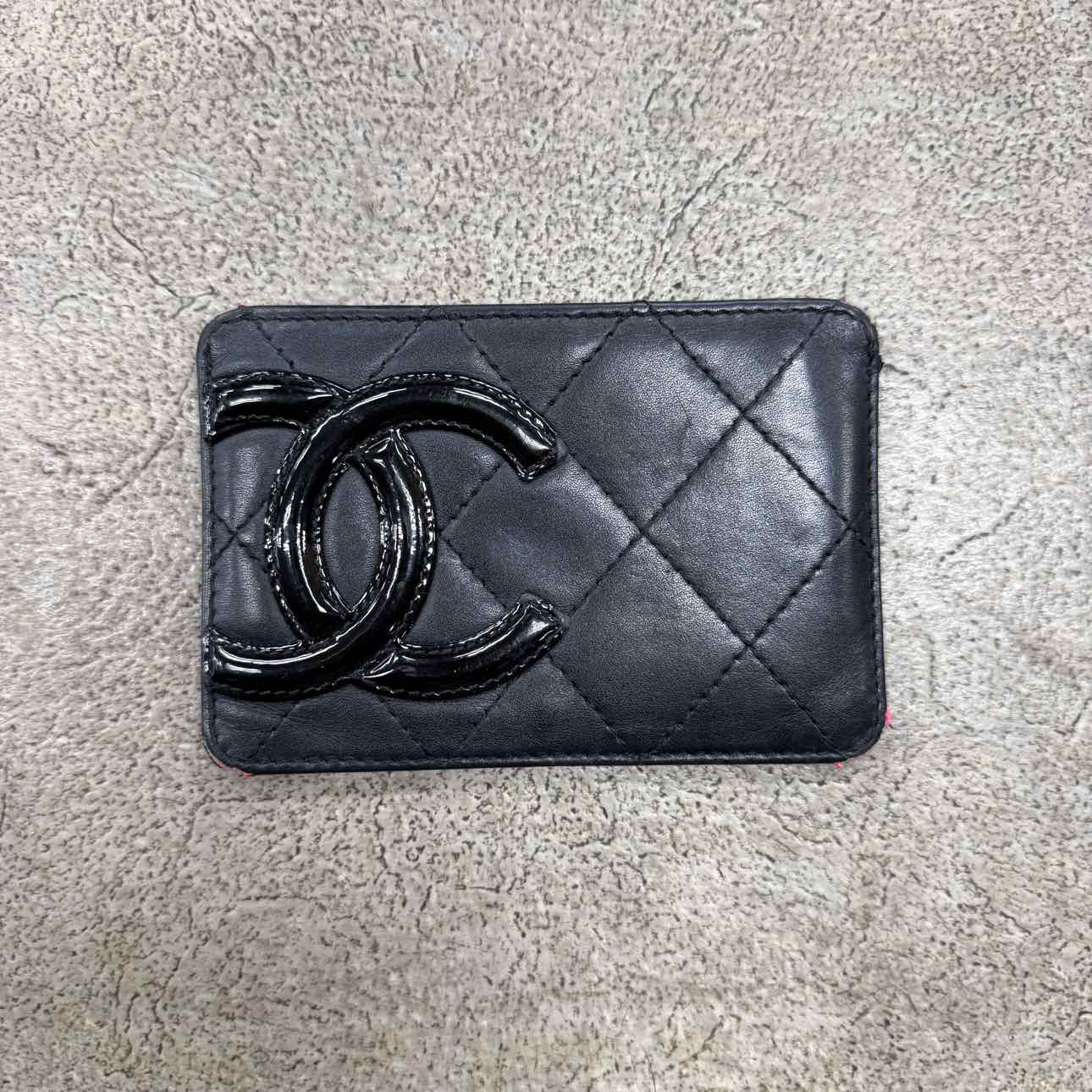 Chanel Card Holder &quot;CAMBON LINE&quot; Used Black Size OS