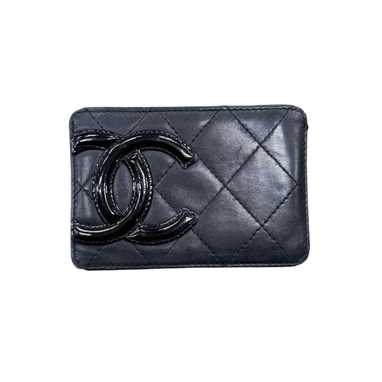 Chanel Card Holder &quot;CAMBON LINE&quot; Used Black Size OS