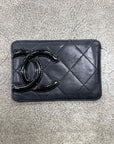 Chanel Card Holder "CAMBON LINE" Used Black Size OS