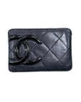 Chanel Card Holder "CAMBON LINE" Used Black Size OS