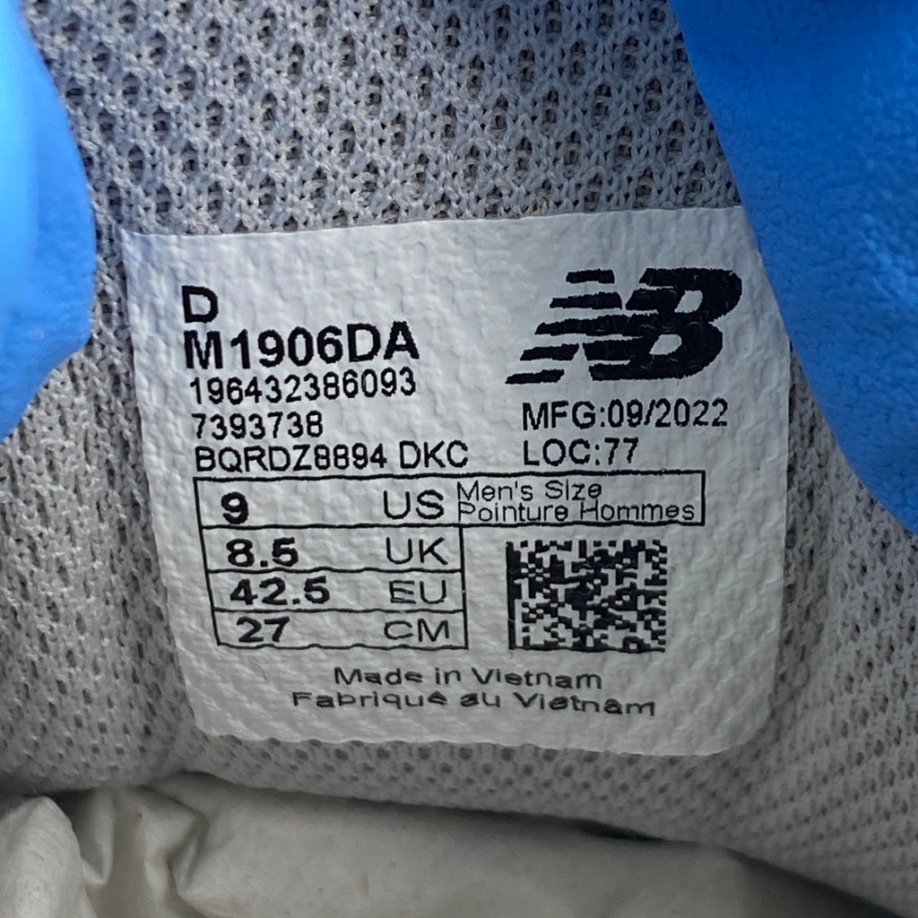 New Balance 1906d "Protection Pack Harbor Grey" 2023 Used Size 9