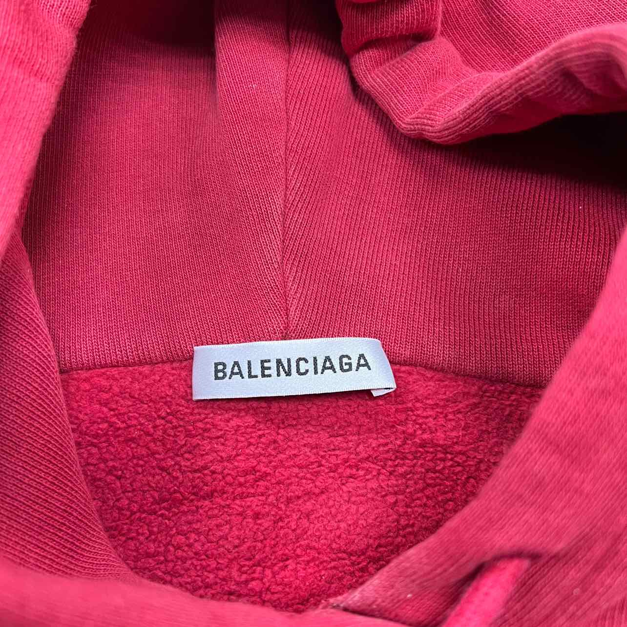 Balenciaga Hoodie &quot;CREST LOGO&quot; Burgundy Used Size XS