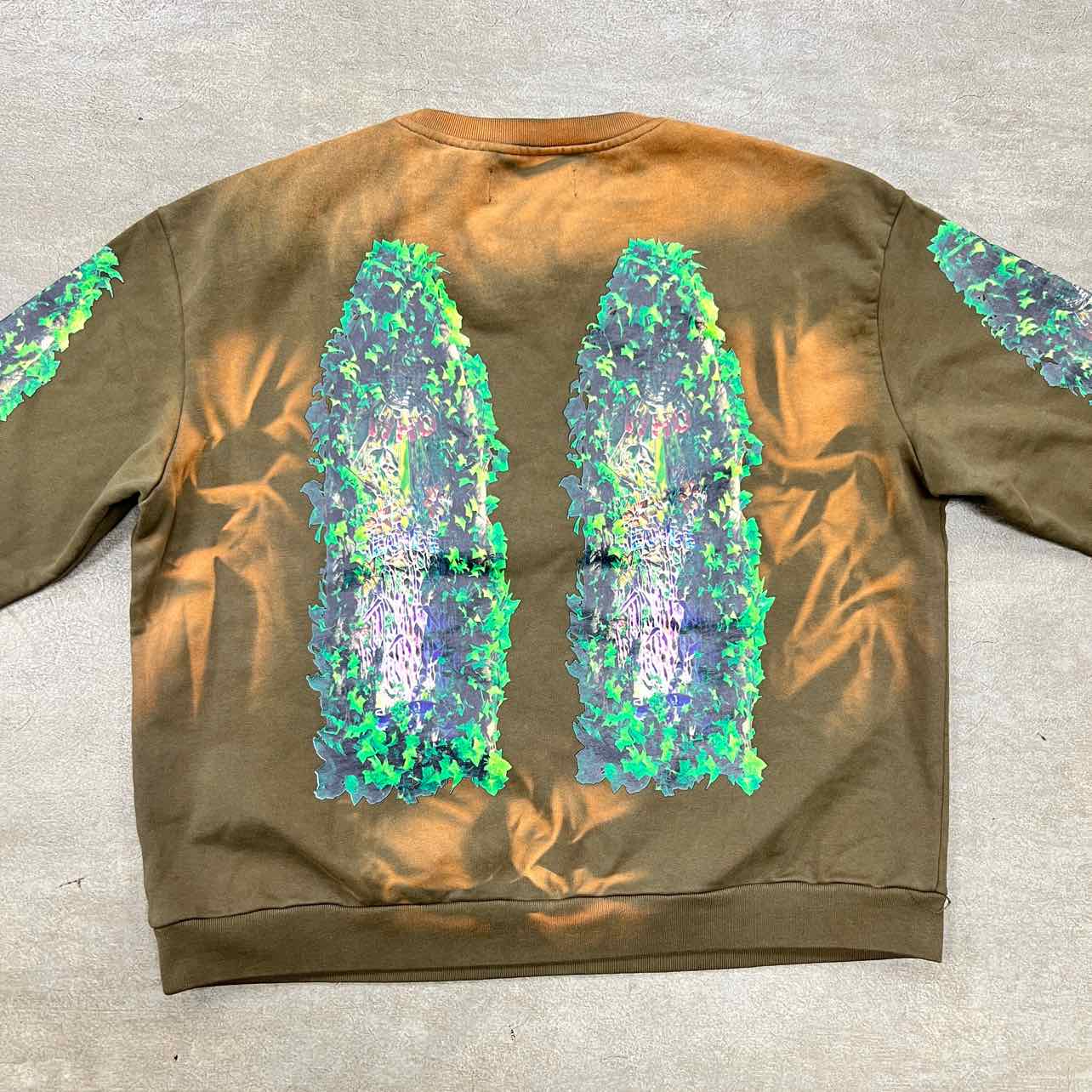 WHO DECIDES WAR Crewneck Sweater &quot;GARDEN GLASS&quot; Olive Used Size S