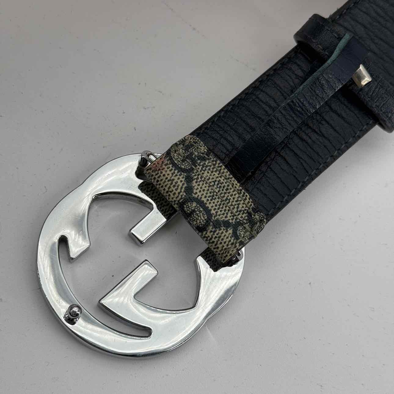 Gucci Belt &quot;GG SUPREME&quot; Used Navy Size 46