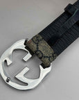 Gucci Belt "GG SUPREME" Used Navy Size 46