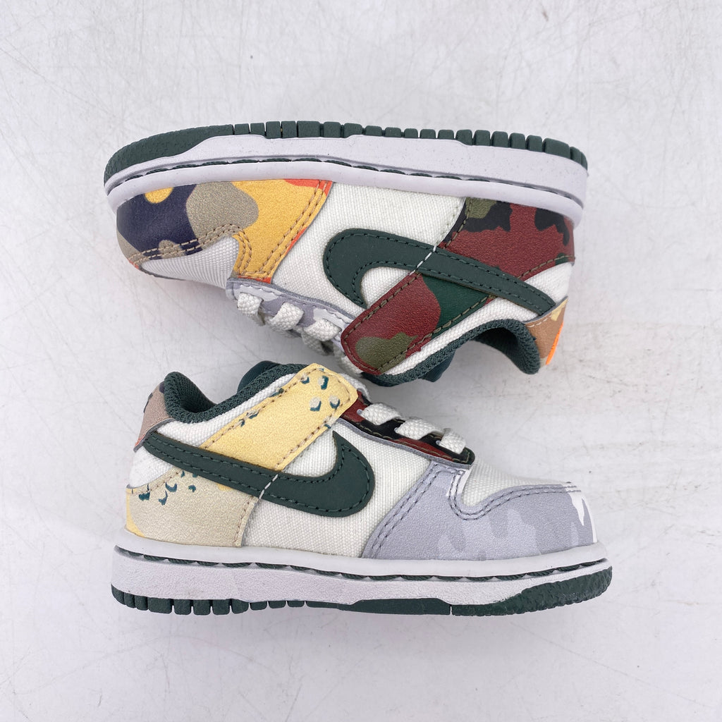Nike (TD) Dunk Low "Sail Multi Camo" 2021 New Size 4c