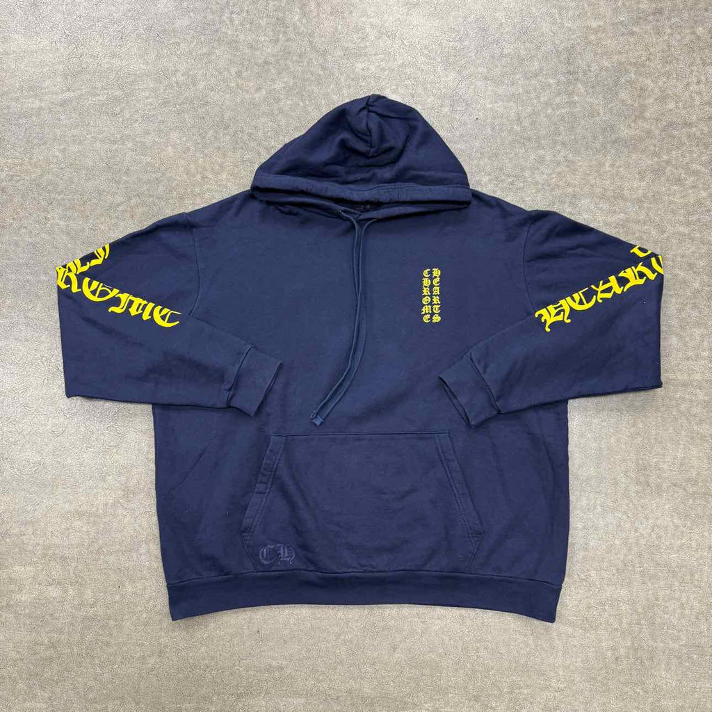 Chrome Hearts Hoodie "VERTICAL LOGO" Navy Used Size XL