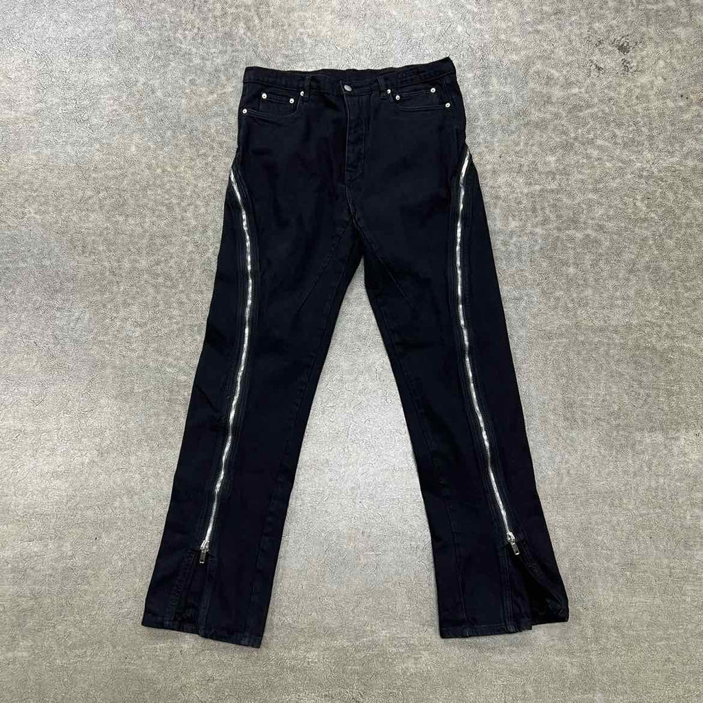Rick Owens Pants "BOLAN BANANA FLARE" Black Used Size 34