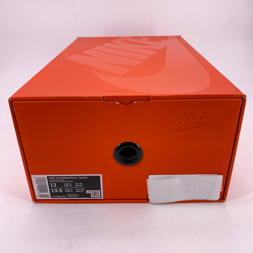 Nike Vaporwaffle / Sacai "Black White" 2020 New Size 12