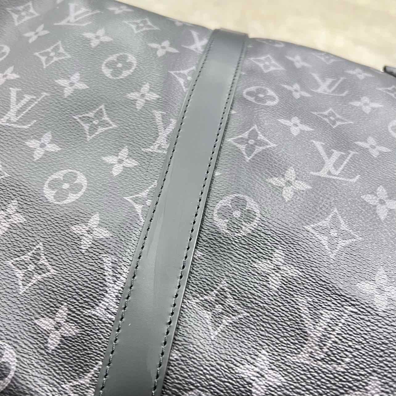 Louis Vuitton Duffle Bag &quot;KEEPALL 55&quot; Used Black Size 55