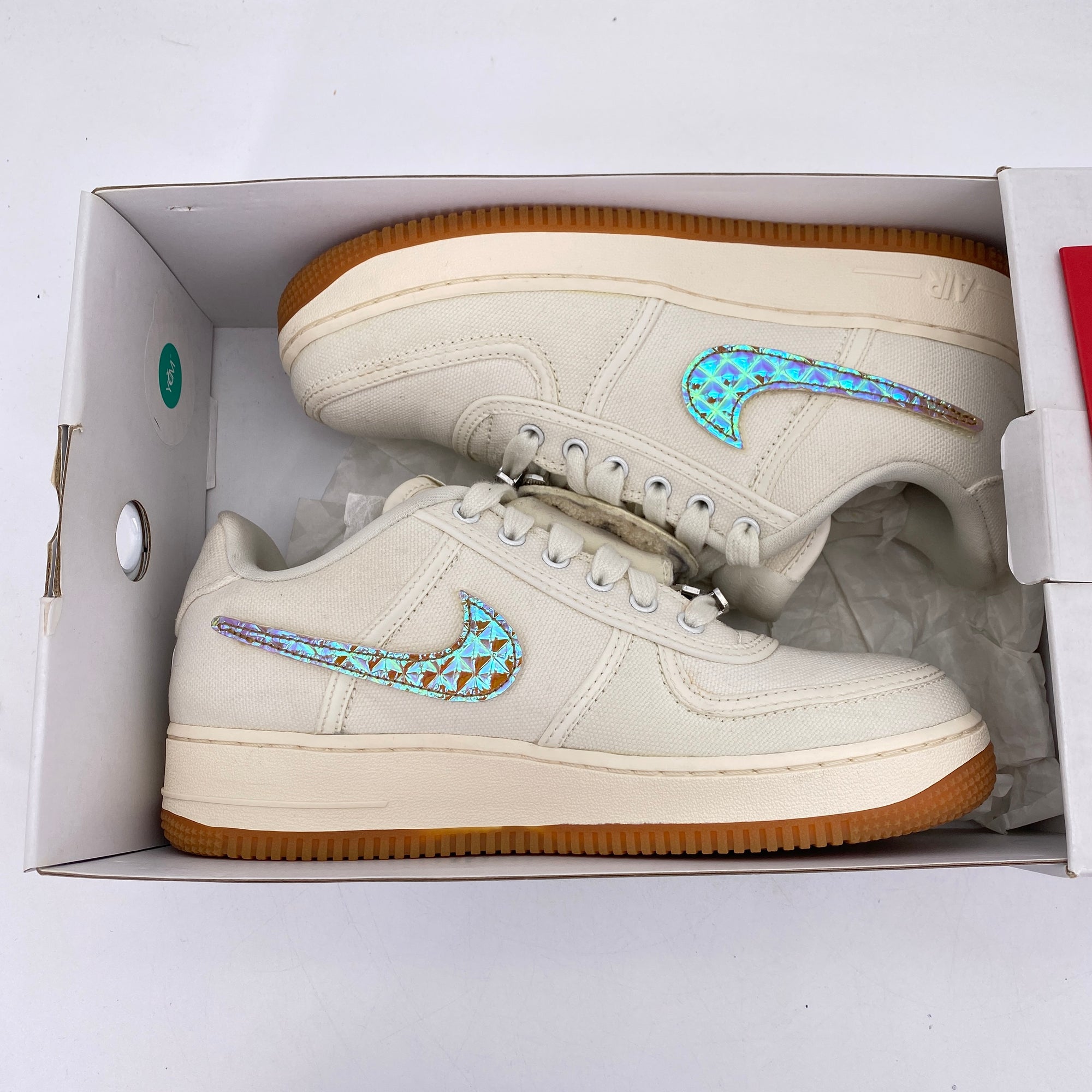 Nike Air Force 1 Low &quot;Travis Scott Sail&quot; 2018 Used Size 6.5