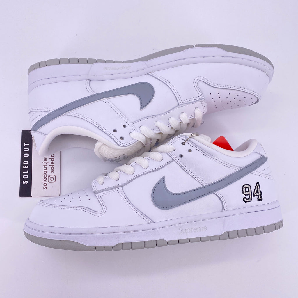 Nike SB Dunk Low "Supreme 94 White" 2025 New Size 9.5